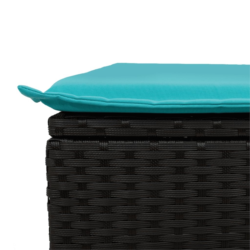 vidaXL 5 Piece Poly Rattan Sofa Set in Black