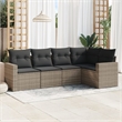 vidaXL Poly Rattan Large Sofa Set in Gray