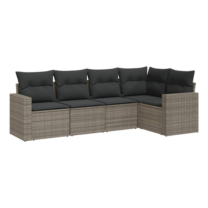 vidaXL Poly Rattan Large Sofa Set in Gray