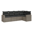 vidaXL Poly Rattan Large Sofa Set in Gray