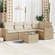 vidaXL Poly Rattan Sofa Set in Beige