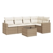 vidaXL Poly Rattan Sofa Set in Beige