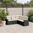 vidaXL 5 Piece Sofa Set in Black/White/Cream