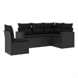 vidaXL Poly Rattan Small Sofa Set in Black