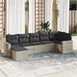 vidaXL Poly Rattan Sofa Set in Gray