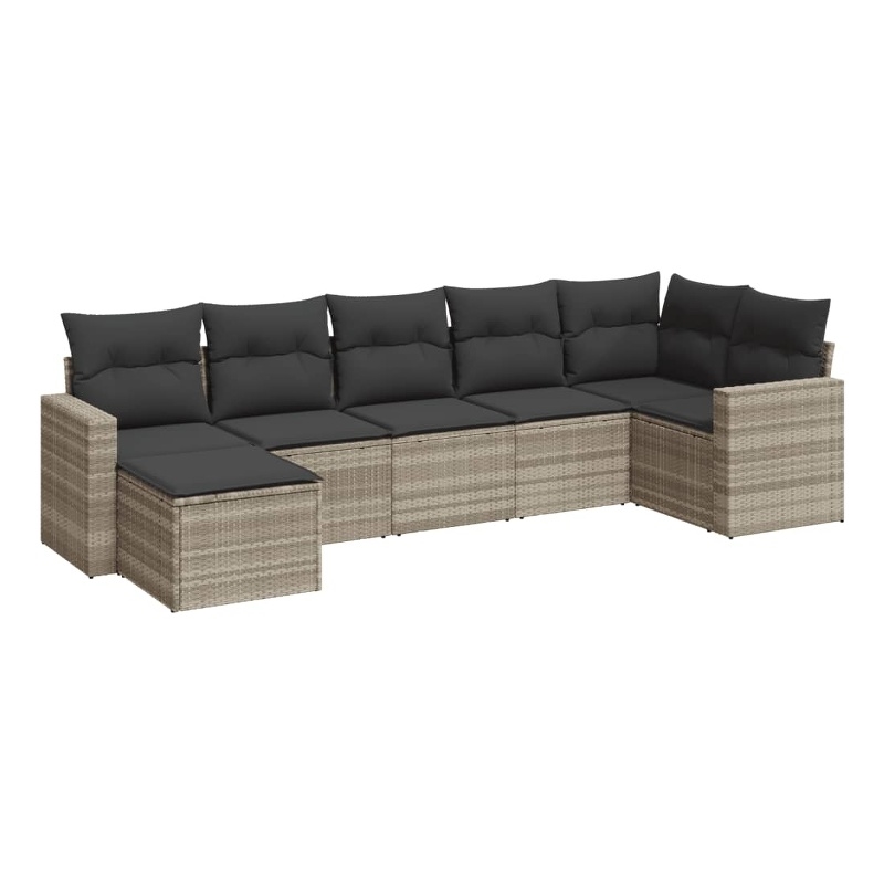 vidaXL Poly Rattan Sofa Set in Gray