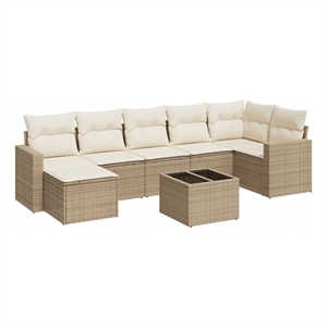 vidaXL 8 Piece Poly Rattan Small Patio Sofa Set