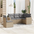 vidaXL 5 Piece Steel Sofa Set in Gray/Beige