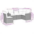 vidaXL 5 Piece Steel Sofa Set in Gray/Beige