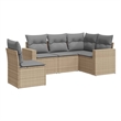 vidaXL 5 Piece Steel Sofa Set in Gray/Beige