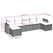 vidaXL 7 Piece Steel Large Sofa Set in Black