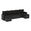 vidaXL 7 Piece Steel Large Sofa Set in Black