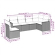 vidaXL 6 Piece Steel Sofa Set in Black