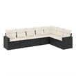 vidaXL 7 Piece Steel Large Sofa Set in Black