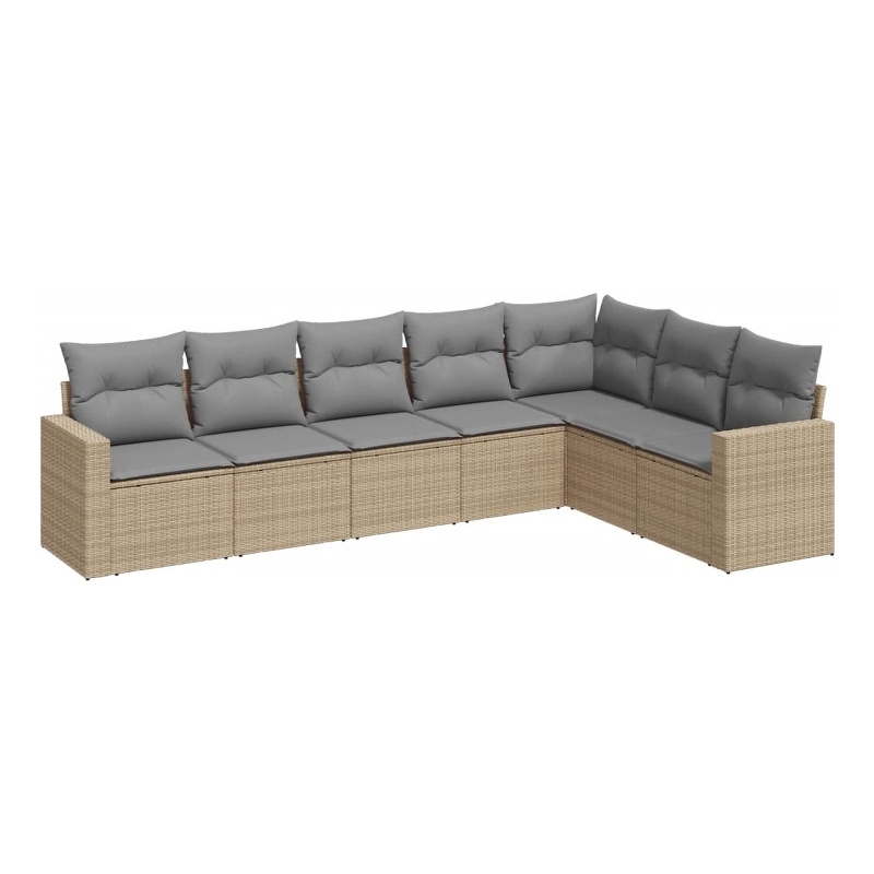 vidaXL 7 Piece Sofa Set in Gray/Beige
