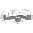 vidaXL 8 Piece Steel Sofa Set in Black