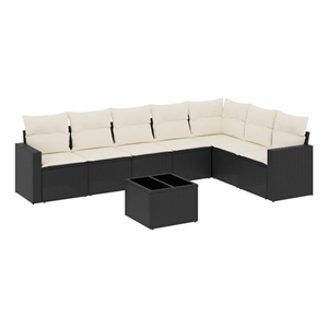 vidaXL 8 Piece Steel Sofa Set in Black
