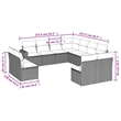 vidaXL 11 Piece Steel Small Sofa Set in Gray