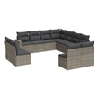 vidaXL 11 Piece Steel Small Sofa Set in Gray