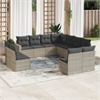 vidaXL 11 Piece Steel Patio Sofa Set in Gray