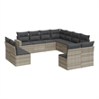 vidaXL 11 Piece Steel Patio Sofa Set in Gray