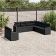 vidaXL 9 Piece Steel Large Sofa Set in Black