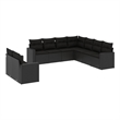 vidaXL 9 Piece Steel Large Sofa Set in Black