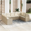 vidaXL 9 Piece Steel Large Sofa Set in White/Cream/Beige