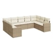 vidaXL 9 Piece Steel Large Sofa Set in White/Cream/Beige