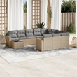 vidaXL 11 Piece Steel Sofa Set in Beige