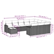 vidaXL 11 Piece Steel Sofa Set in Beige