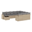 vidaXL 11 Piece Steel Sofa Set in Beige