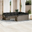 vidaXL 11 Piece Steel Sofa Set in Gray