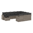 vidaXL 11 Piece Steel Sofa Set in Gray