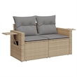 vidaXL 3 Piece Poly Rattan Sofa Set in Beige