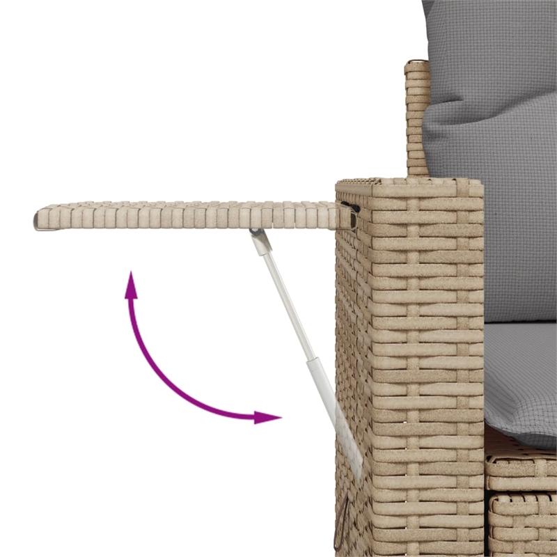 vidaXL 3 Piece Poly Rattan Sofa Set in Beige