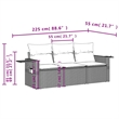 vidaXL 3 Piece Poly Rattan Sofa Set in Beige