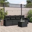 vidaXL 5 Piece Steel Sofa Set in Black