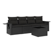 vidaXL 5 Piece Steel Sofa Set in Black