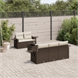 vidaXL 6 Piece Sofa Set in White/Brown/Cream
