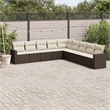 vidaXL 9 Piece Sofa Set in White/Brown/Cream