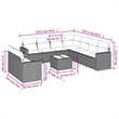 vidaXL 10 Piece Steel Small Sofa Set in Brown