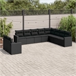 vidaXL 10 Piece Steel Large Sofa Set in Black