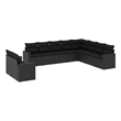vidaXL 10 Piece Steel Large Sofa Set in Black