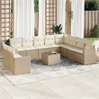 vidaXL 11 Piece Steel Sofa Set in Beige