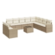 vidaXL 11 Piece Steel Sofa Set in Beige