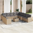 vidaXL 12 Piece Sofa Set in Gray/Beige