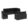vidaXL 8 Piece Steel Sofa Set in Black