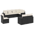 vidaXL 8 Piece Steel Sofa Set in Black