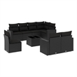 vidaXL 9 Piece Steel Sofa Set in Black